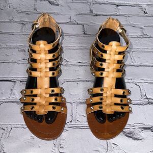 Aldo Studded Strap Leather Sandal Size 8